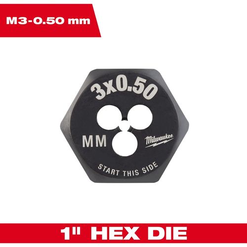 Main product image of M3-0.50 mm 1" Hex Threading Die, 49-57-5311