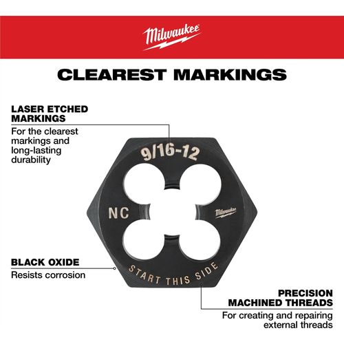 Main product image of 3/4" -10 NC 1-7/16" Hex Threading Die, 49-57-5376