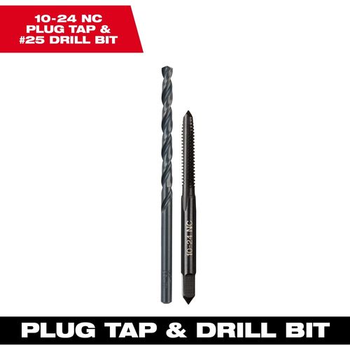 Main product image of 10-24 NC Straight Flute Plug Tap & #25 Drill Bit, 49-57-5525