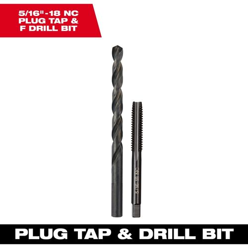 Main product image of 5/16" -18 NC Straight Flute Plug Tap & F Drill Bit, 49-57-5542