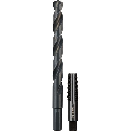 Main product image of 1/4" -18 NPT Straight Flute Plug Tap & 7/16" Drill Bit, 49-57-5591