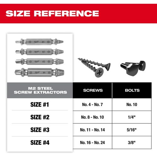 Main product image of 4 Piece M2 Steel Screw Extractor Set, 49-57-9001