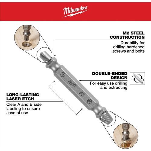Main product image of 4 Piece M2 Steel Screw Extractor Set, 49-57-9001