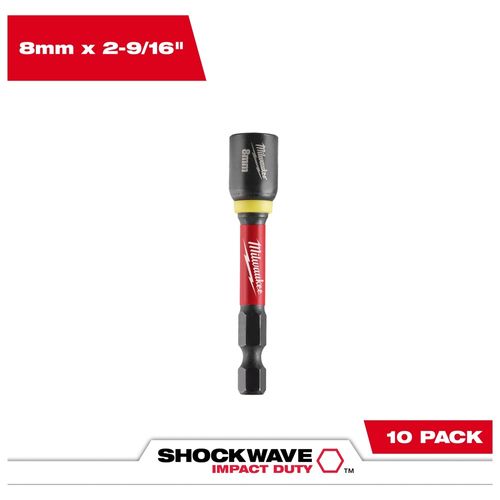 Main product image of SHOCKWAVE Impact Duty 8MM x 2-9/16" Magnetic Nut Driver (Pack of 10), 49-66-0708