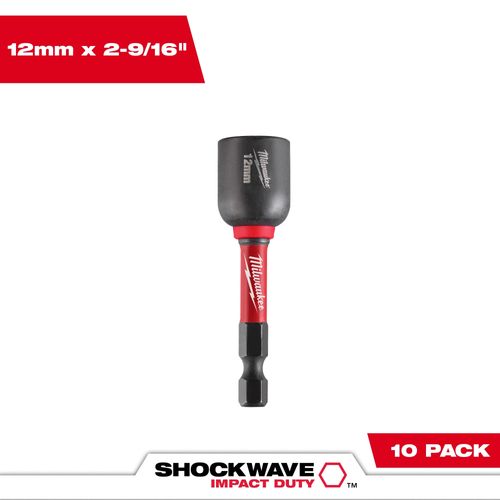 Main product image of SHOCKWAVE Impact Duty 12MM x 2-9/16" Magnetic Nut Driver (10 Pack), 49-66-0712