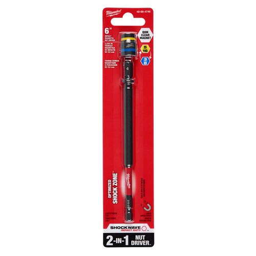 Main product image of 5/16" and 3/8" x 6" SHOCKWAVE Impact Duty QUIK-CLEAR 2-in-1 Magnetic Nut Driver