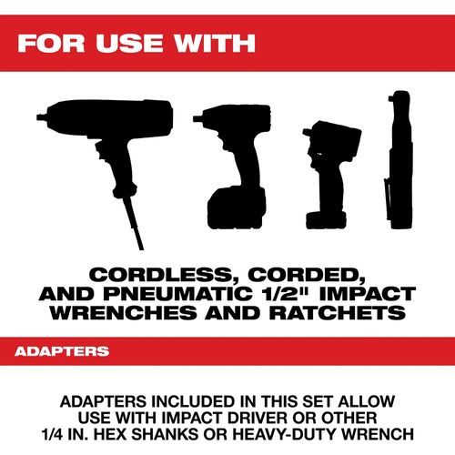 Main product image of 10 Piece SHOCKWAVE Impact Duty Lineman's 2-in-1 12PT Socket Set, 49-66-5125