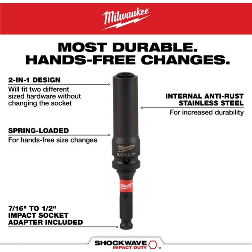 Main product image of 10 Piece SHOCKWAVE Impact Duty Lineman's 2-in-1 12PT Socket Set, 49-66-5125
