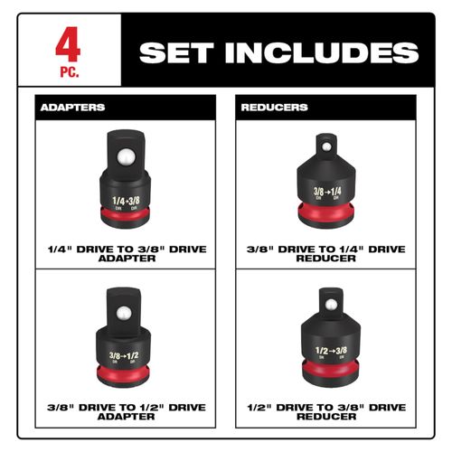 Main product image of SHOCKWAVE Impact Duty 1/4"-1/2"Drive Adapter Set, 49-66-6742
