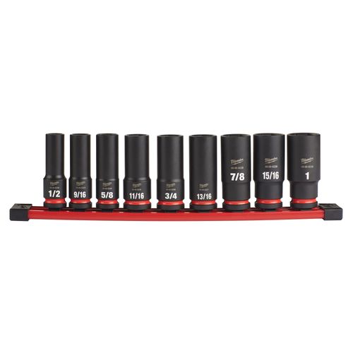 Main product image of 9 Piece SHOCKWAVE Impact Duty 1/2" Drive SAE Deep 6 Point Socket Set, 49-66-7022