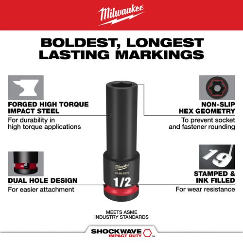 Main product image of 6 Piece SHOCKWAVE Impact Duty 3/8" Drive SAE Standard Socket Set, 49-66-7035