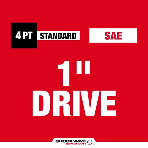 Main product image of SHOCKWAVE Impact Duty 1" Drive 13/16" Standard 4 Point Square Socket, 49-66-7841
