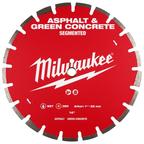 Main product image of 14" Asphalt & Green Concrete Segmented Diamond Blade, 49-93-7240