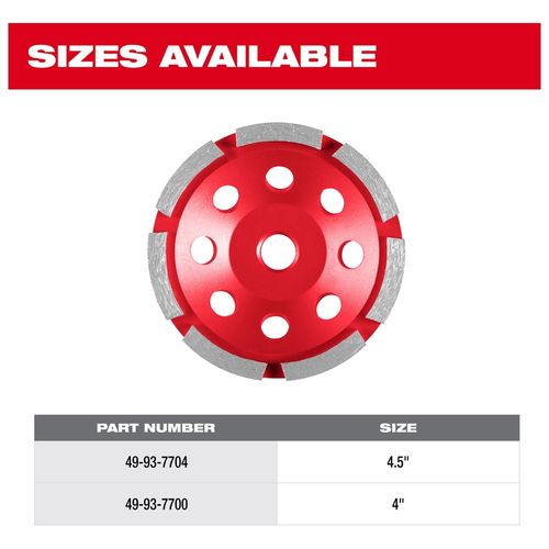 Main product image of 4" Single Row Diamond Cup Wheel, 49-93-7700