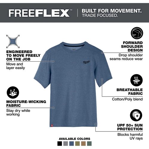 Main product image of FREEFLEX Hybrid Work Tee - Short Sleeve (XL) 603BL-XL
