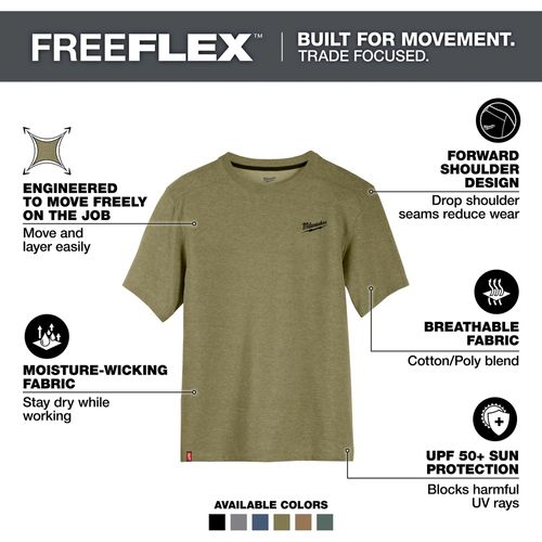 Main product image of FREEFLEX Hybrid Work Tee - Short Sleeve (Medium) 603GN-M