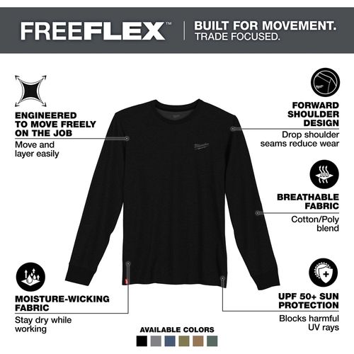 Main product image of FREEFLEX Hybrid Work Tee - Long Sleeve (2XL) 604B-2X