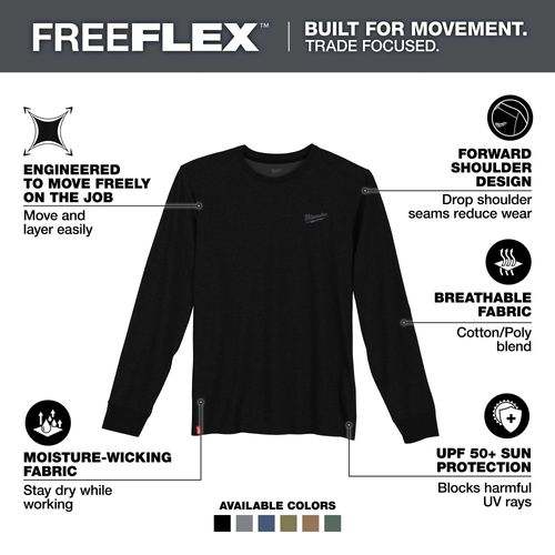 Main product image of FREEFLEX Hybrid Work Tee - Long Sleeve (Large), 604B-L