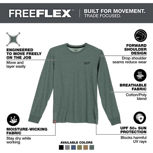 Main product image of FREEFLEX Hybrid Work Tee - Long Sleeve (2XL) 604E-2X