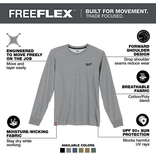 Main product image of FREEFLEX Hybrid Work Tee - Long Sleeve (Medium) 604G-M