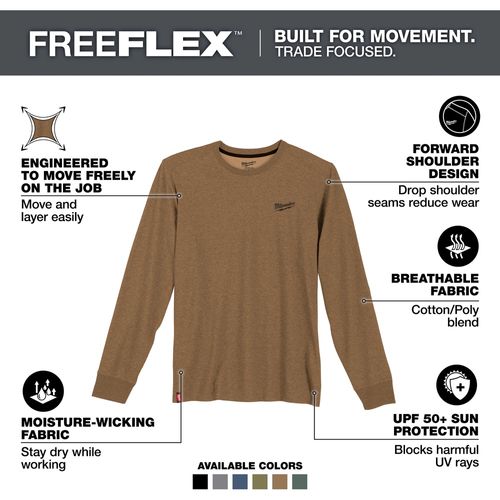 Main product image of FREEFLEX Hybrid Work Tee - Long Sleeve (Small) 604N-S
