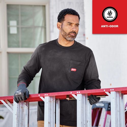 Main product image of GRIDIRON Pocket T-Shirt - Long Sleeve Black (Medium) 606B-M