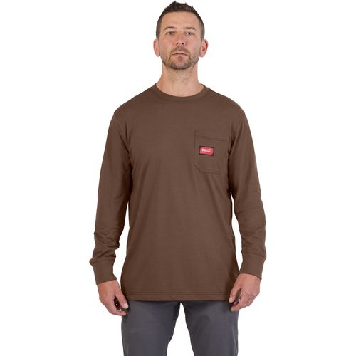 Main product image of GRIDIRON Pocket T-Shirt - Long Sleeve Brown (Large) 606BR-L