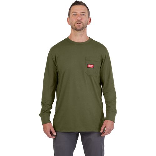 Main product image of GRIDIRON Pocket T-Shirt - Long Sleeve Green (Small) 606GN-S