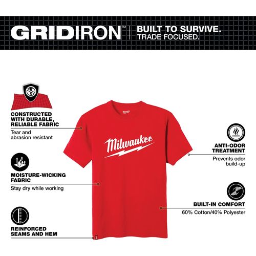 Main product image of Heavy Duty Tee - Short Sleeve Logo Red (Medium) 607R-M