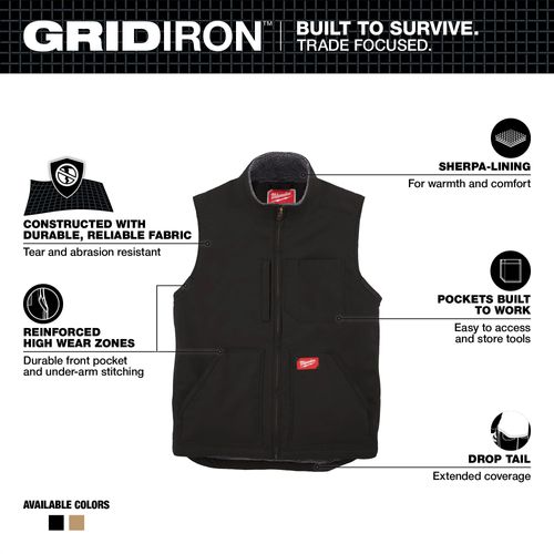 Main product image of GRIDIRON Sherpa-Lined Vest (Large), 801B-L
