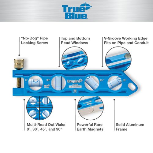 Main product image of 6" TRUE BLUE Die Cast Torpedo Level