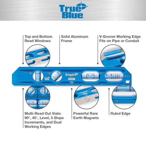 Main product image of 8" TRUE BLUE Die Cast Torpedo Level