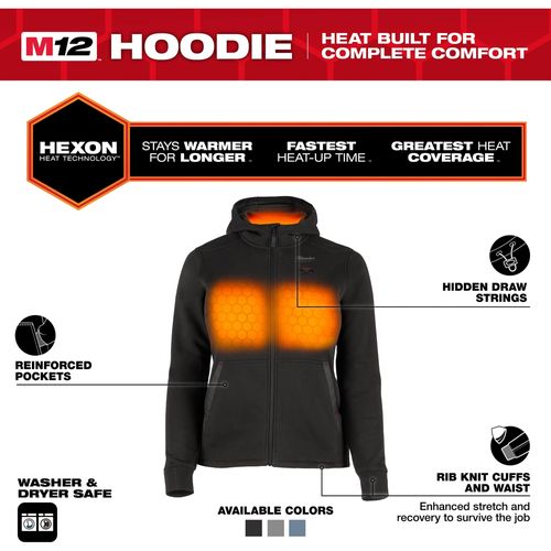Main product image of M12 Women's Heated Hoodie - Black (2XL) F200B-212X