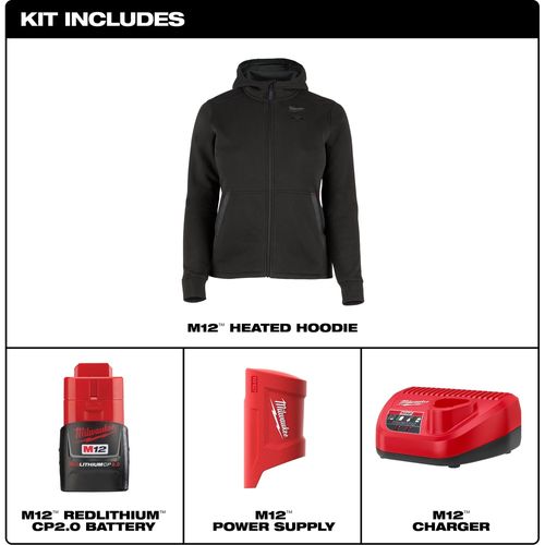 Main product image of M12 Women's Heated Hoodie - Black (XL) F200B-21XL