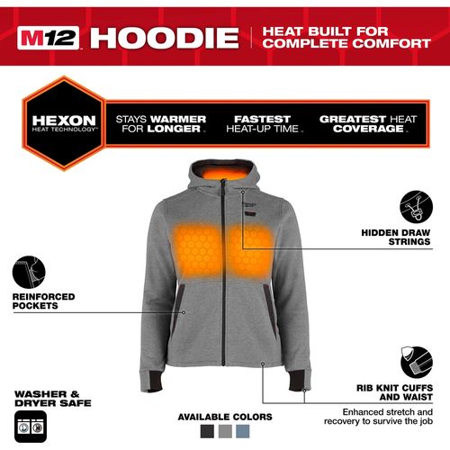 Main product image of M12 Women's Heated Hoodie - Gray (2XL) F200G-212X