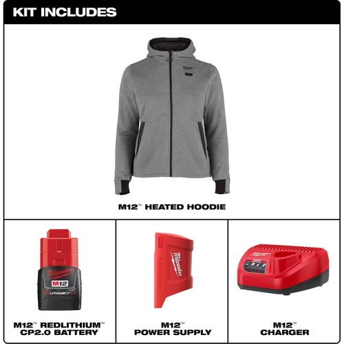 Main product image of M12 Women's Heated Hoodie - Gray (Large) F200G-21L