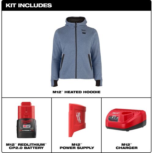Main product image of M12 Women's Heated Hoodie - Blue (Small) F200U-21S