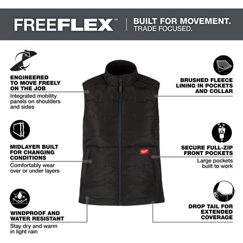 Main product image of Women's FREEFLEX Lightweight Insulated Vest Black (Small) F350B-S