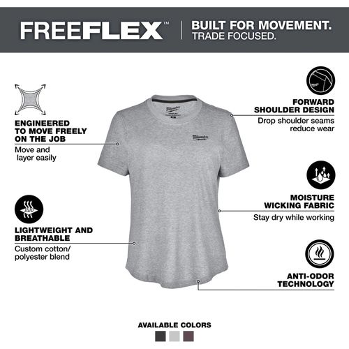 Main product image of Women's FREEFLEX Hybrid Tee - Short Sleeve Gray (XS) F452G-XS