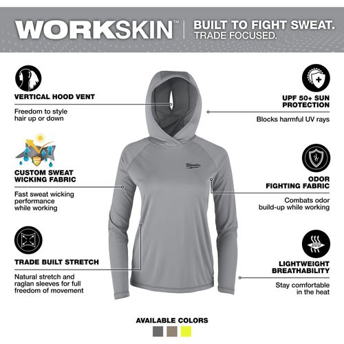 Main product image of Women's WORKSKIN Hooded Shirt - Gray (XS) F550G-XS