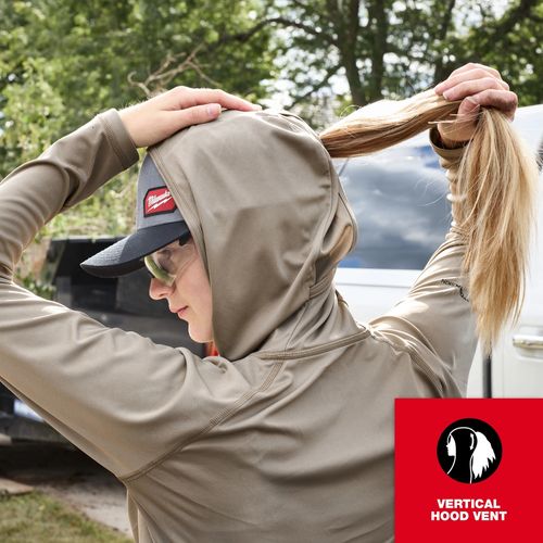 Main product image of Women's WORKSKIN Hooded Sun Shirt - Sandstone (2XL) F550N-2X