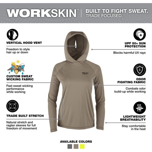 Main product image of Women's WORKSKIN Hooded Sun Shirt - Sandstone (Large) F550N-L