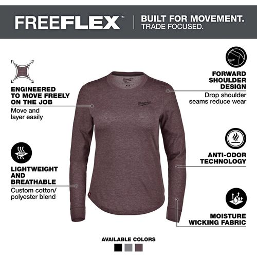 Main product image of Women's FREEFLEX Hybrid Tee - Long Sleeve Purple (2XL) F552P-2X