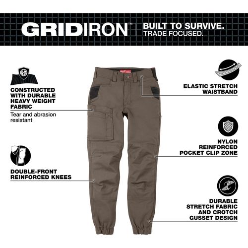 Main product image of Women's GRIDIRON Double Knee Jogger Pants - Brown 12, F652N-12R
