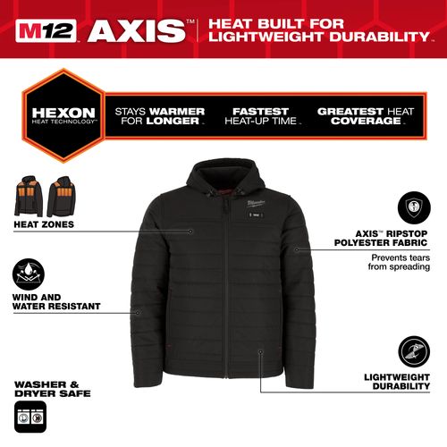 Main product image of Black M12 Heated AXIS Jacket (2XL), M102B-212X