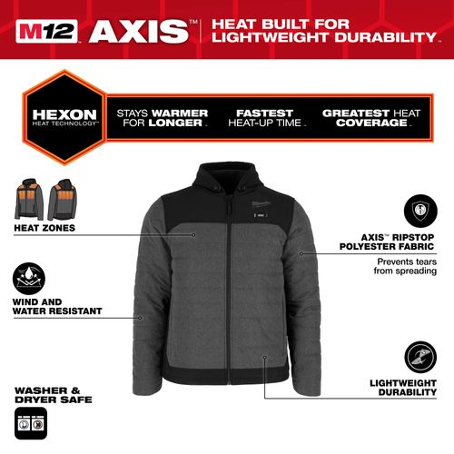 Main product image of M12 Gray Heated AXIS Jacket (Medium), M102G-21M