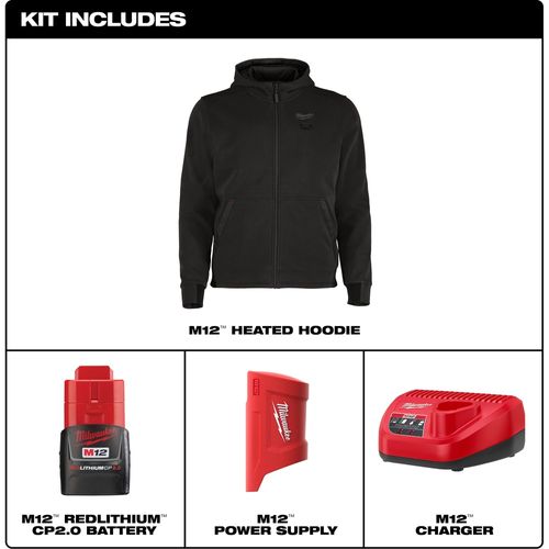 Main product image of M12 Heated Full-Zip Hoodie (Small) M200B-21S