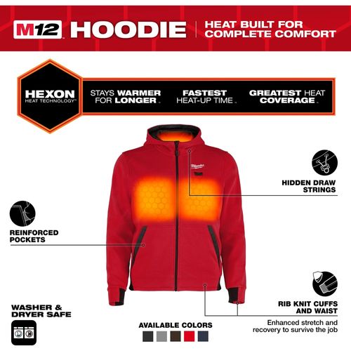 Main product image of M12 Heated Full-Zip Hoodie (Large) M200R-20L