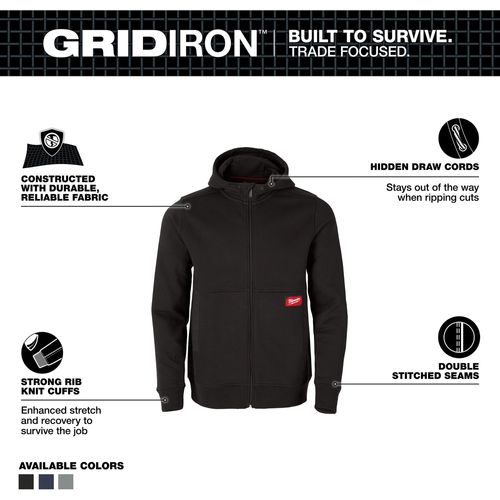 Main product image of GRIDIRON Full-Zip Hoodie (Large) M250B-L