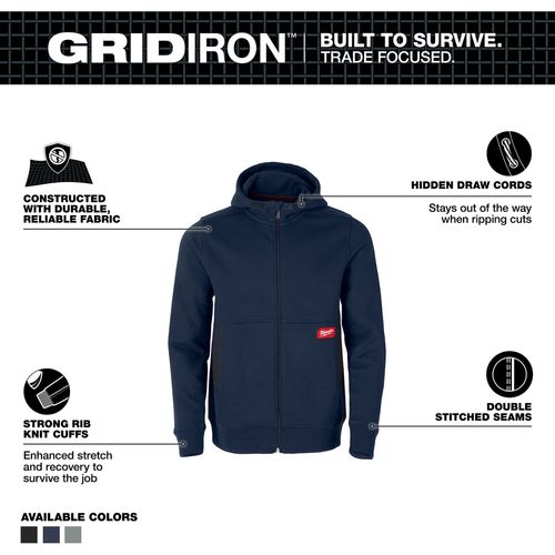 Main product image of GRIDIRON Full-Zip Hoodie (Medium) M250U-M